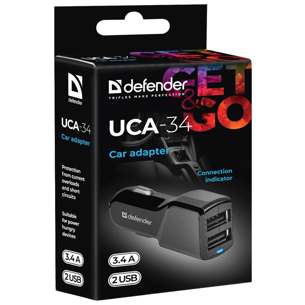 Зарядний пристрій Defender UCA-34 2xUSB, 5V / 3.4A (83834) - зображення 6