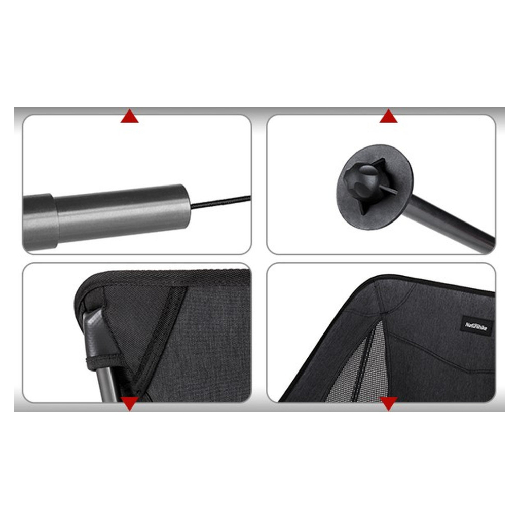 Крісло складане Naturehike Stellaluna L04 CNK2450JJ015, розмір M, чорне (6976023929410) - зображення 4