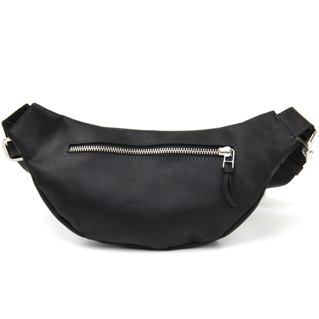 Сумка Grande Pelle Бананка унісекс вінтажна Чорна (11144) - зображення 2