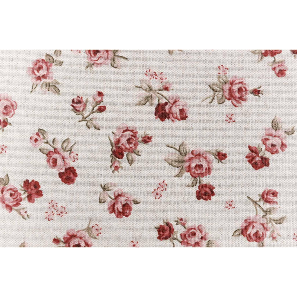 Скатертина Прованс непромокаюча Simfoni Червоні трояндочки на натюрель 120х136 см (033535) - зображення 3