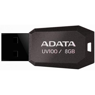 USB флеш накопичувач ADATA 8GB DashDrive UV100 Black USB 2.0 (AUV100-8G-RBK) - зображення 1
