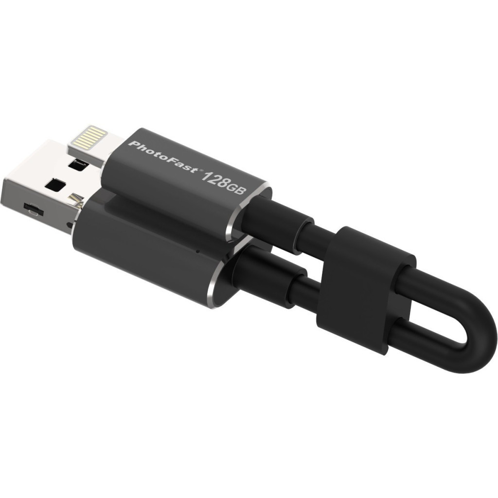 USB флеш накопичувач PhotoFast 128GB MemoriesCable Black USB 3.0 - Lightning (CABLEU3-128GB) - зображення 1