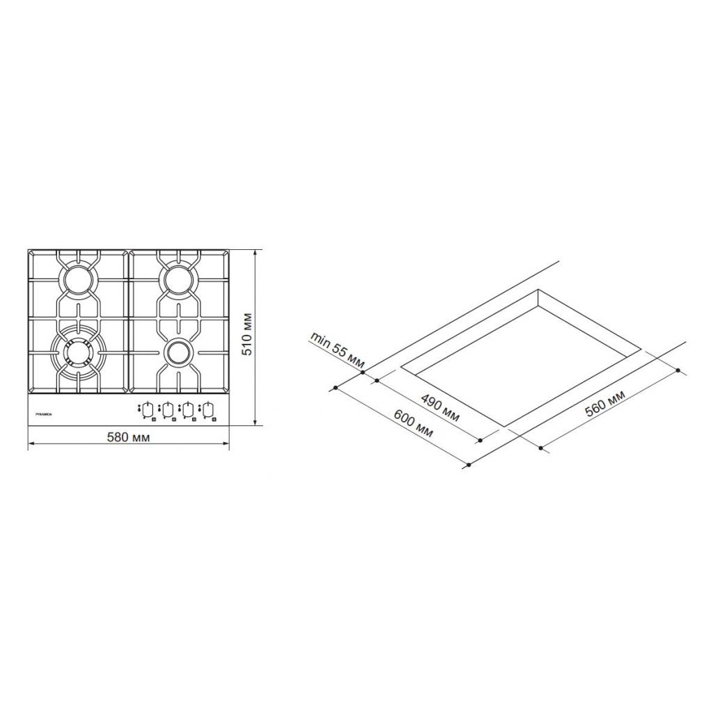 Варочна поверхня Pyramida PFE 643 WHITE LUXE - зображення 7