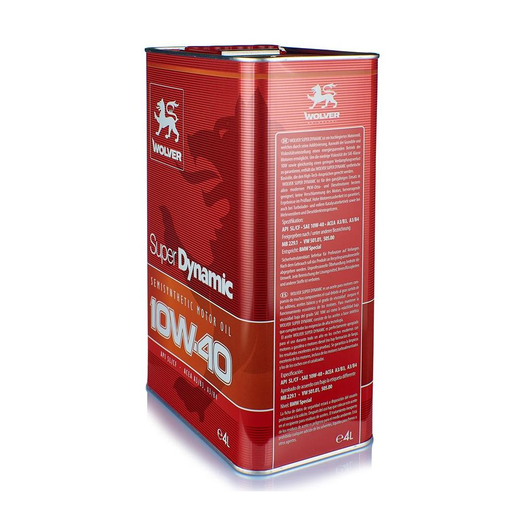 Моторна олива Wolver Super Dinamic 10W-40 4л (4260360940057) - изображение 2