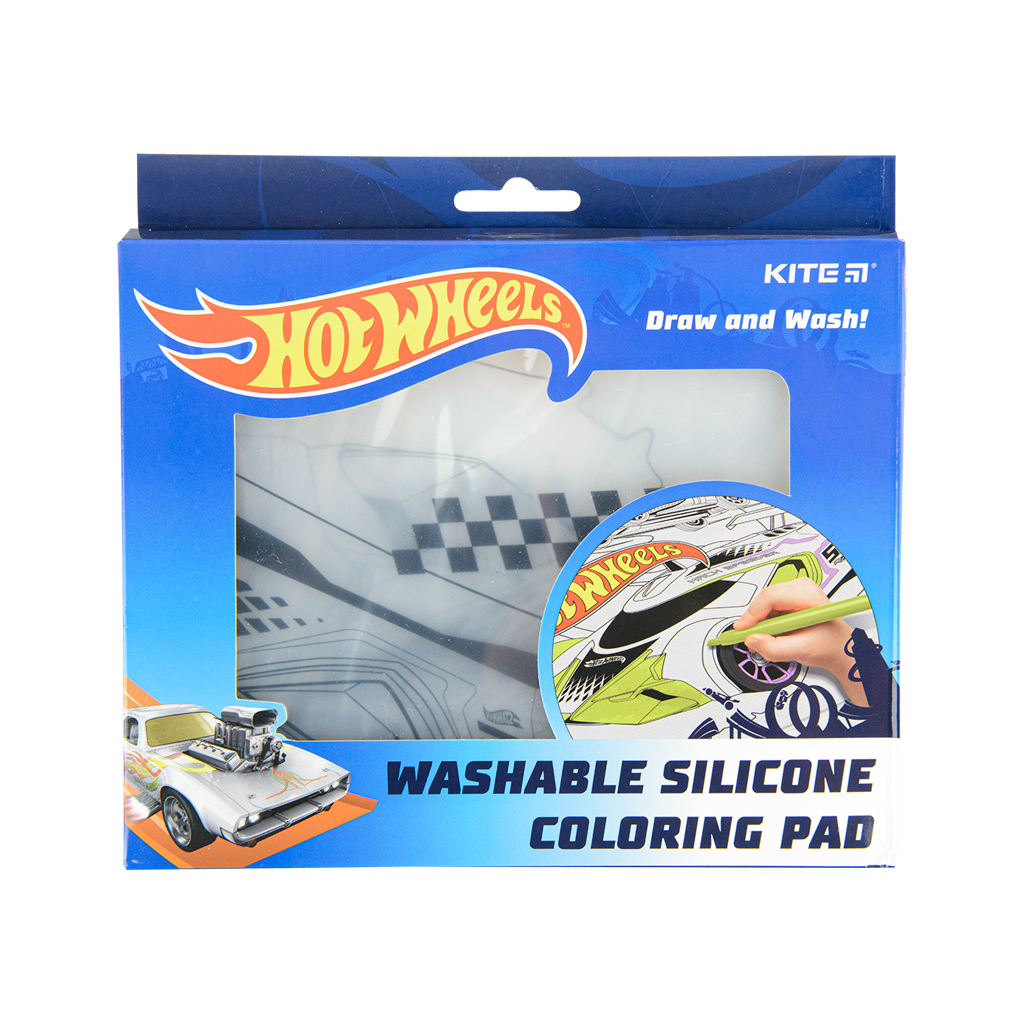 Підкладка настільна Kite силіконова розмальовка Hot Wheels, 30х40см (HW22-424) - изображение 2