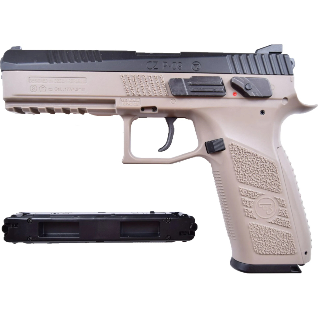 Пневматичний пістолет ASG CZ P-09 Blowback Pellet Black/FDE (18524) - изображение 5