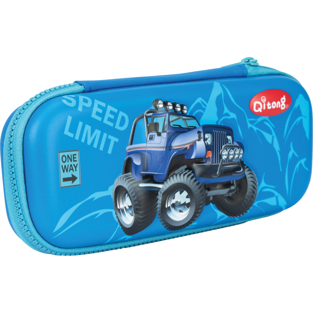 Пенал Cool For School з тисненням 1 відділення Блакитний (QT-5741-Blue) - зображення 1