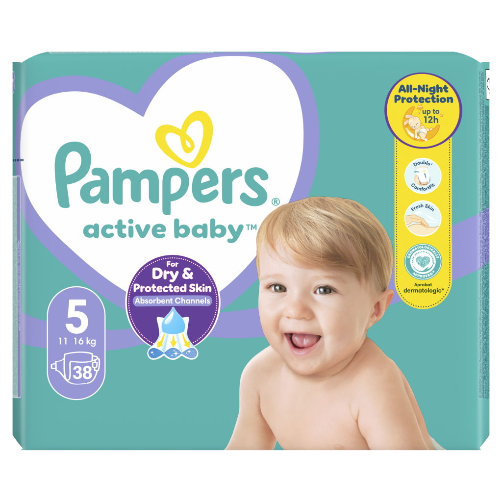 Підгузки Pampers Active Baby Junior Размер 5 (11-16 кг) 38 шт (8006540207796) - зображення 2