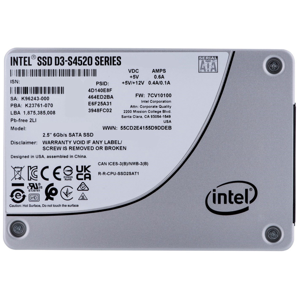 Накопичувач SSD 2.5" 7.68TB D3-S4520 INTEL (SSDSC2KB076TZ01) - зображення 1