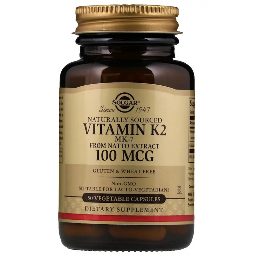 Вітамін Solgar Натуральний Вітамін К2, Naturally Sourced Vitamin K2, 100 мк (SOL-03603) - зображення 1