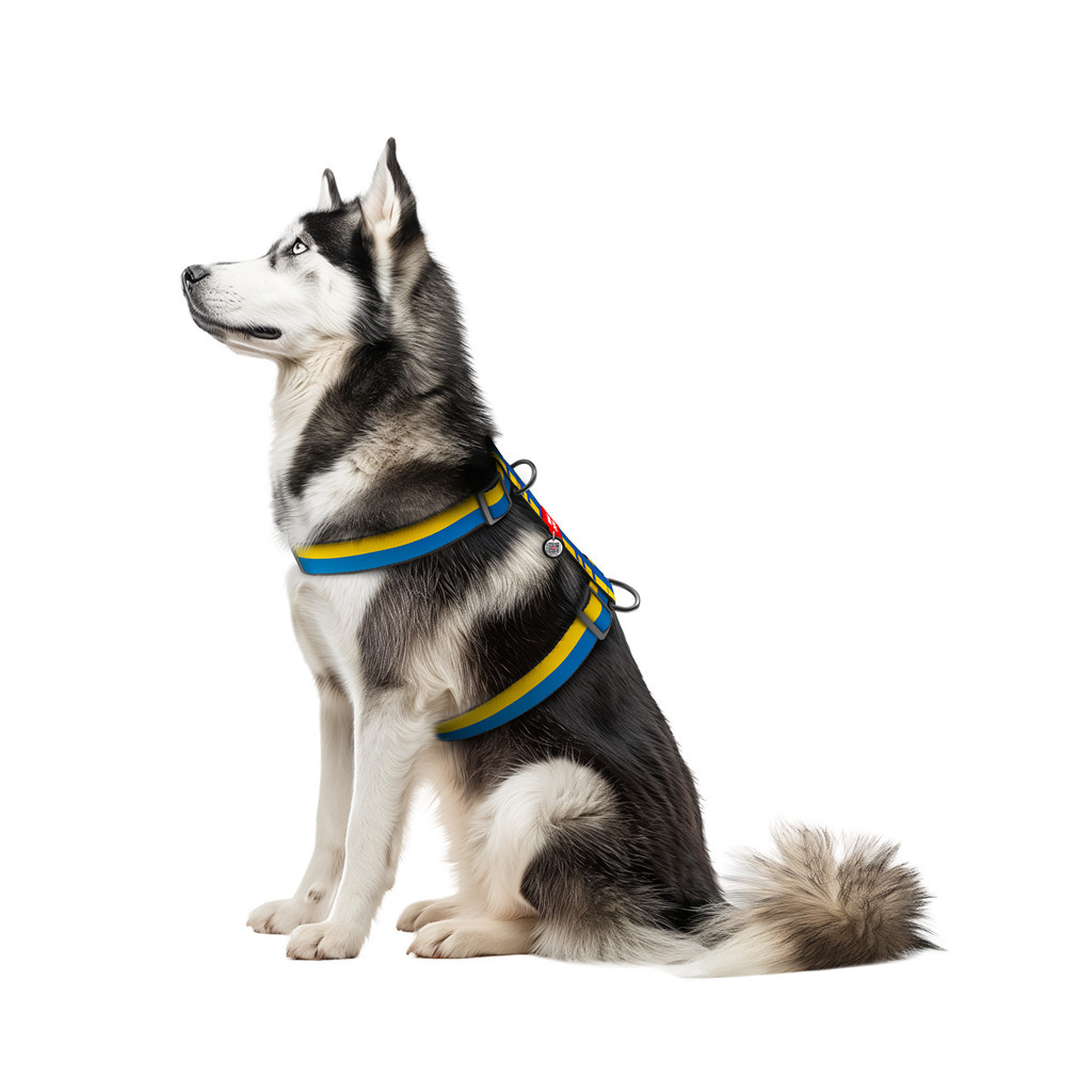Шлея для собак WAUDOG Nylon анатомічна H-подібна з QR-паспортом "Colors of freedom" пластиковий фастекс XL (323-4020) - изображение 3