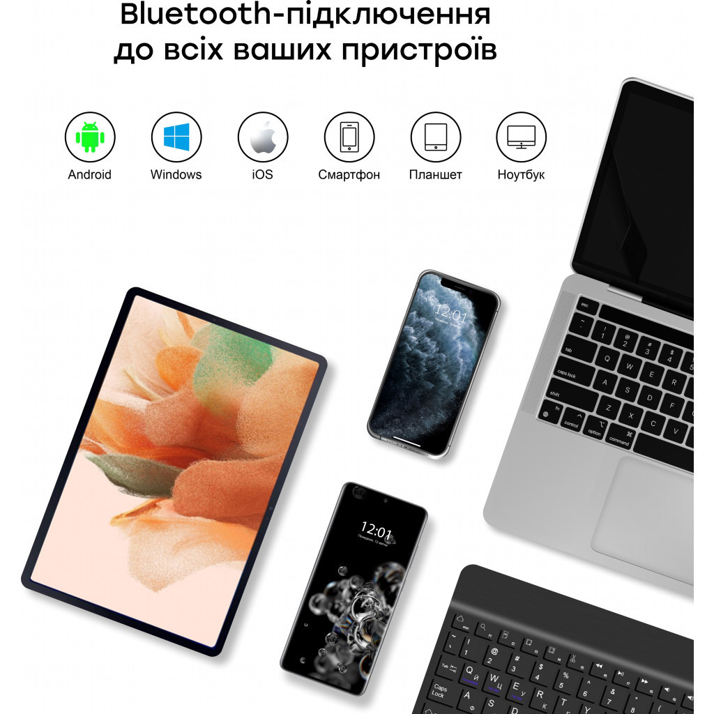 Чохол до планшета AirOn Premium Samsung Tab S7 FE (T730/T735) 12.4" 2021 BT Keyboard (4822352781074) - зображення 10