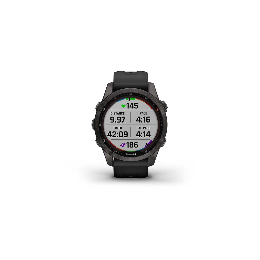 Смарт-годинник Garmin fenix 7S Sapphire Sol, Carbon Gray DLC Ti with Blk Band, GPS (010-02539-25) - зображення 9