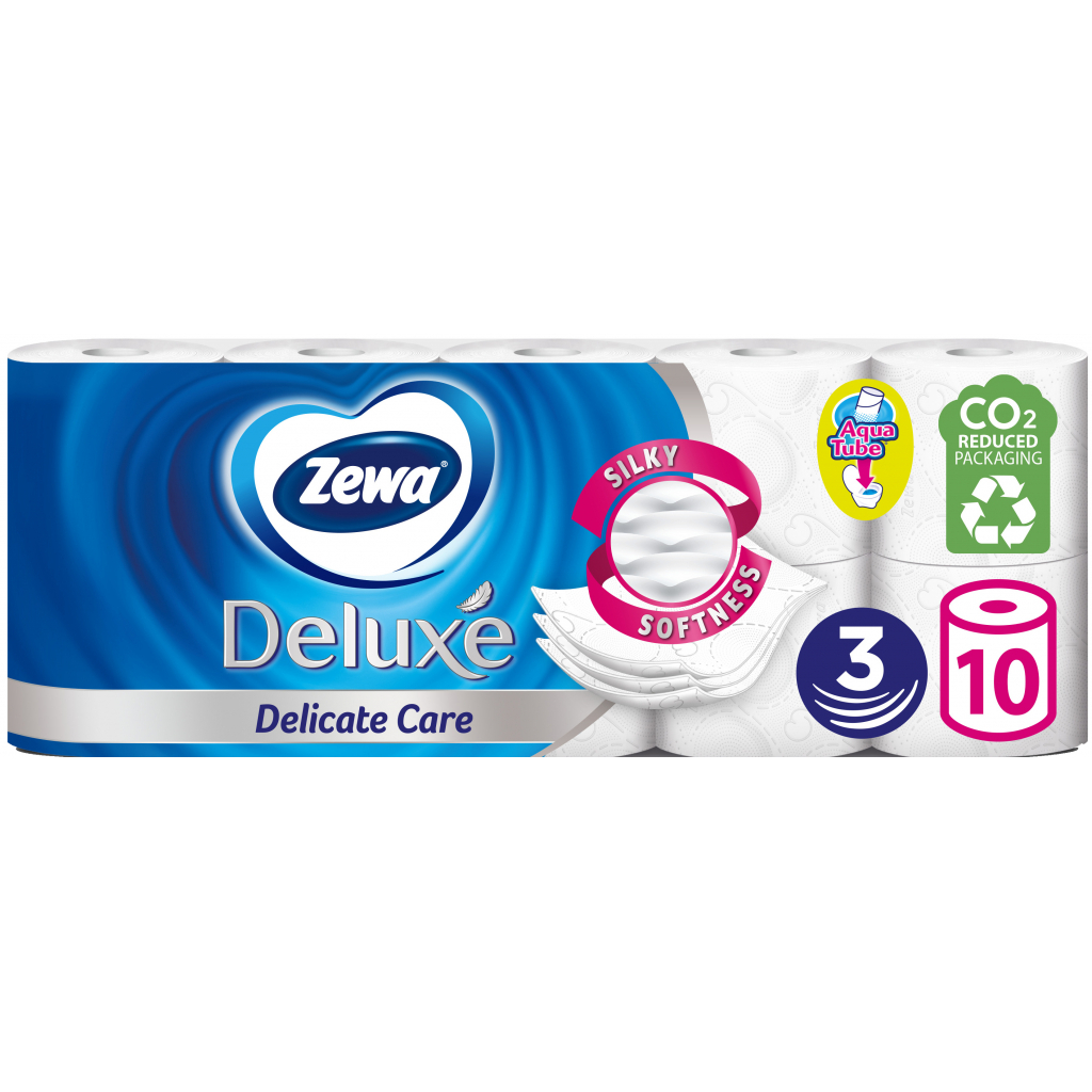 Туалетний папір Zewa Deluxe білий 3 шари 10 рулонів (7322541171746) - зображення 1