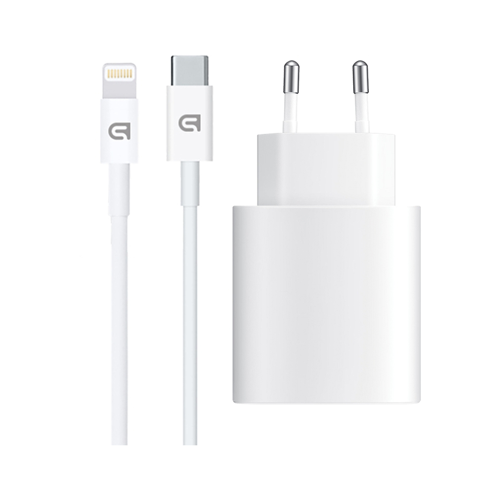 Зарядний пристрій Armorstandart AMHJ83 20W USB-C White + cable USB-C to Lightning (ARM77724) - зображення 1