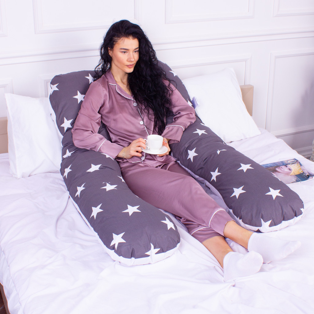 Подушка MirSon для вагітних та відпочинку Naturale Line Print №8010 U-подібна Berto (2200006178293) - зображення 6