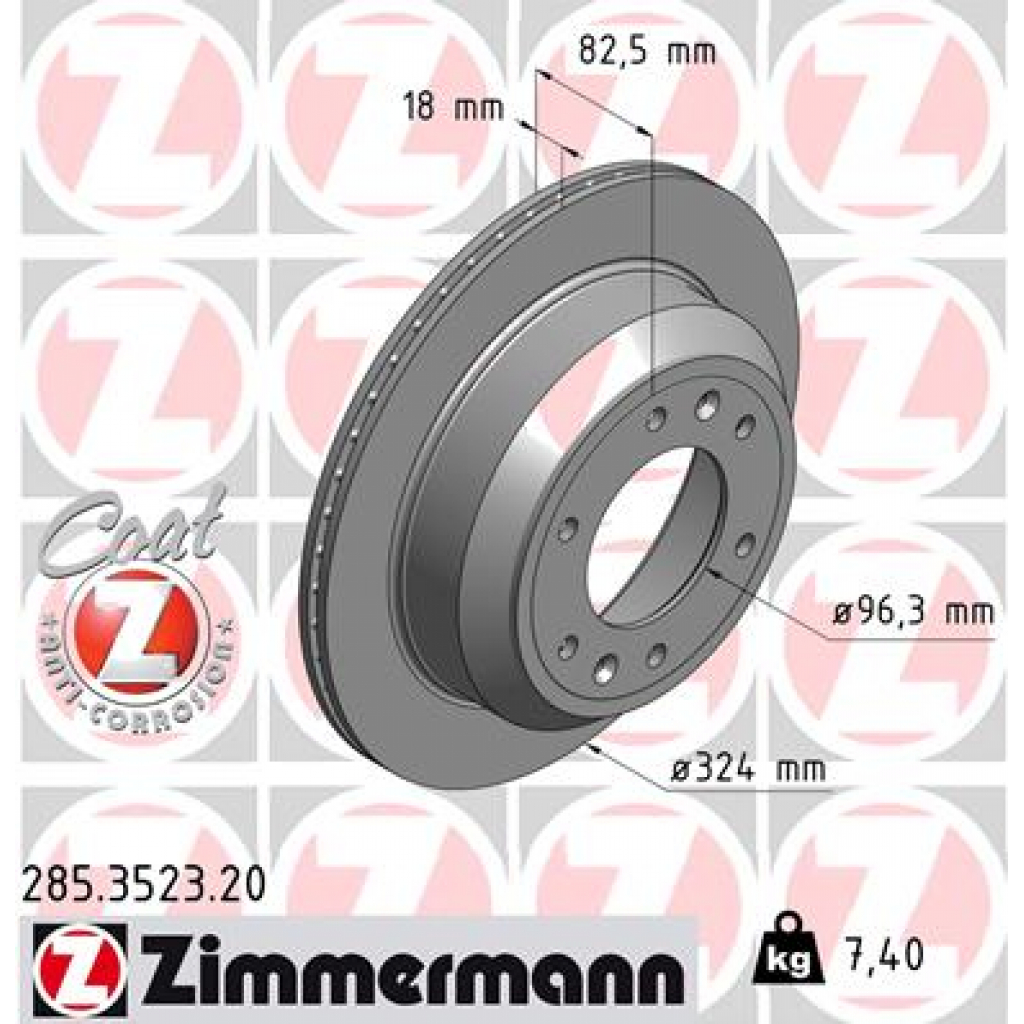 Гальмівний диск ZIMMERMANN 285.3523.20 - зображення 1
