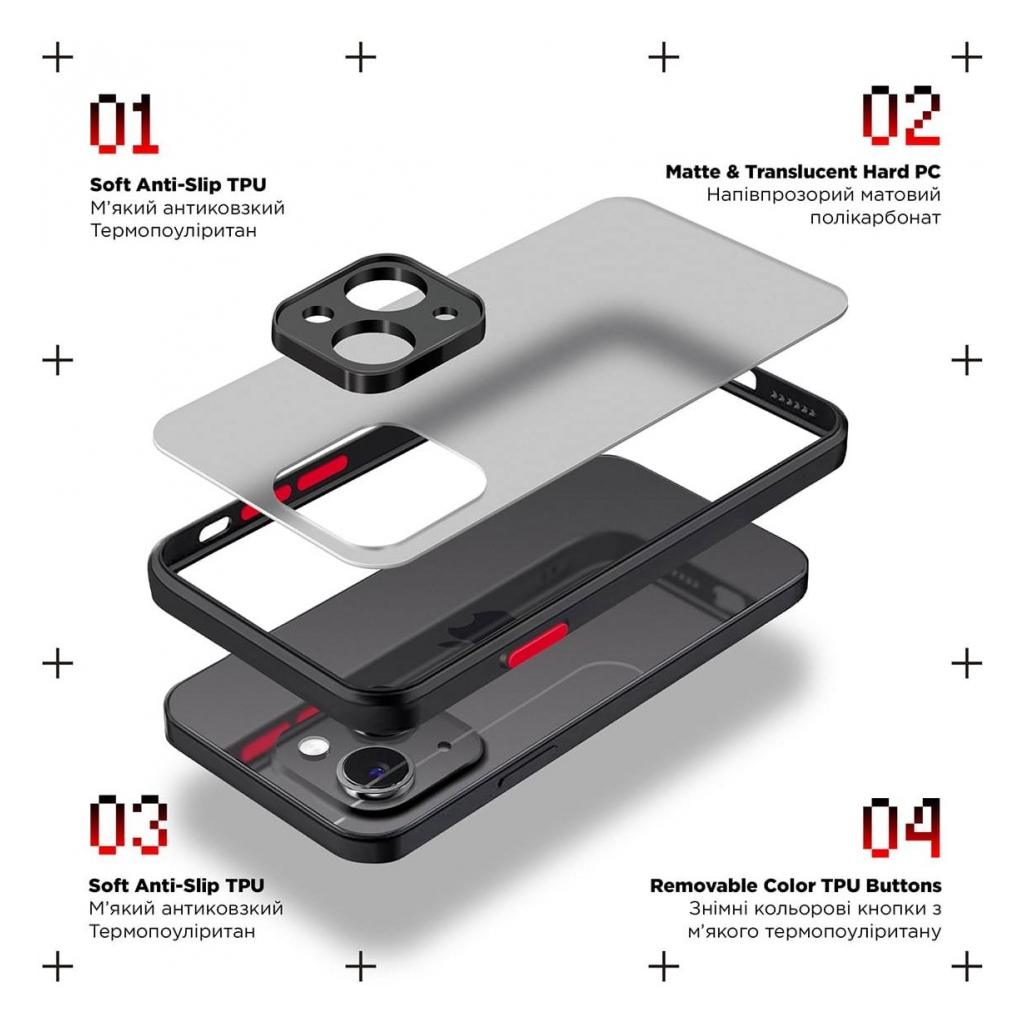 Чохол до мобільного телефона Armorstandart Frosted Matte Tecno Spark Go 2022 (KG5) Black (ARM72392) - зображення 2