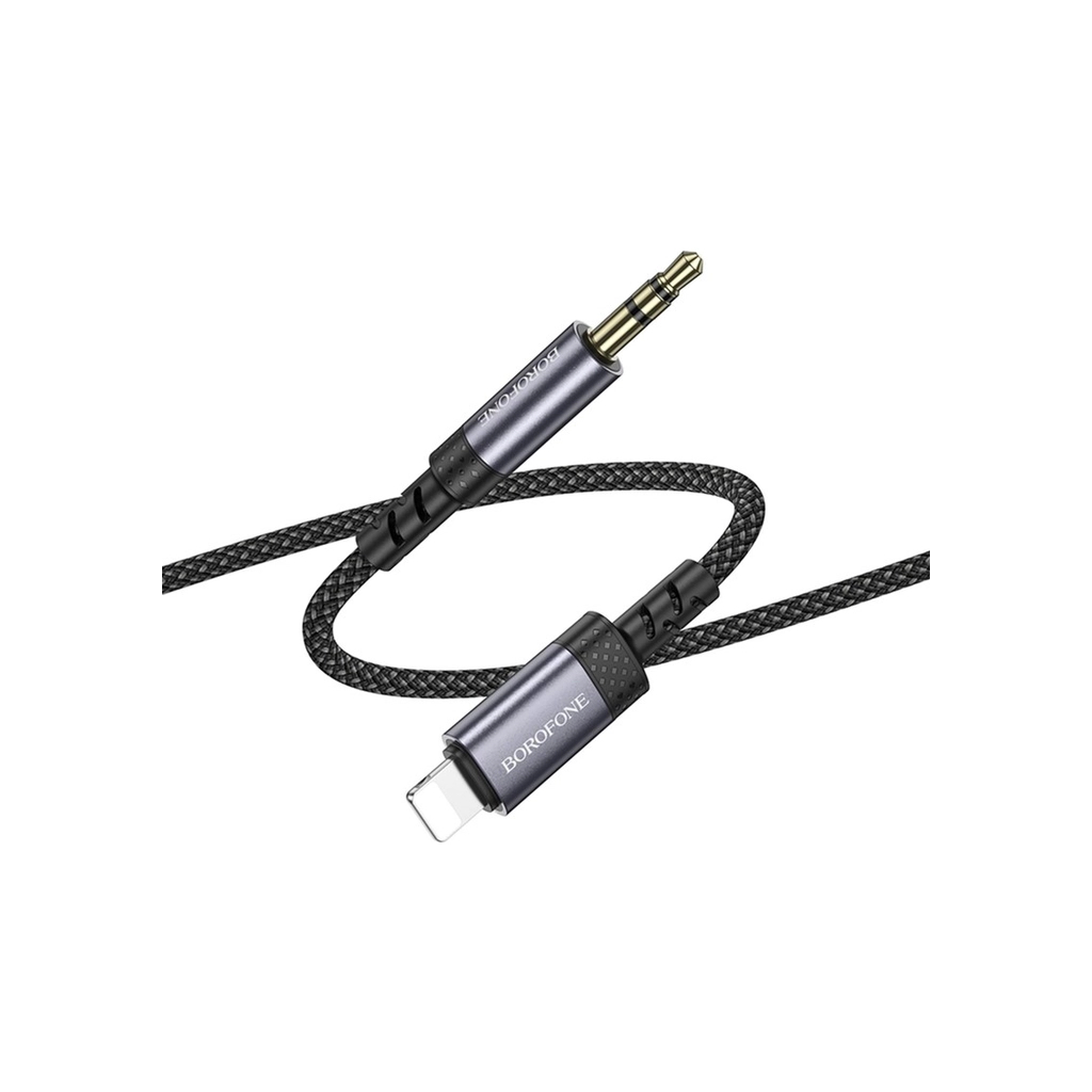 Кабель мультимедійний Lightning to 3.5mm M 1.0m grey BOROFONE (6941991118975) - изображение 5