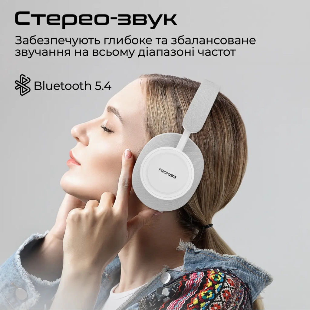 Навушники Promate Takt White (takt.white) - зображення 3