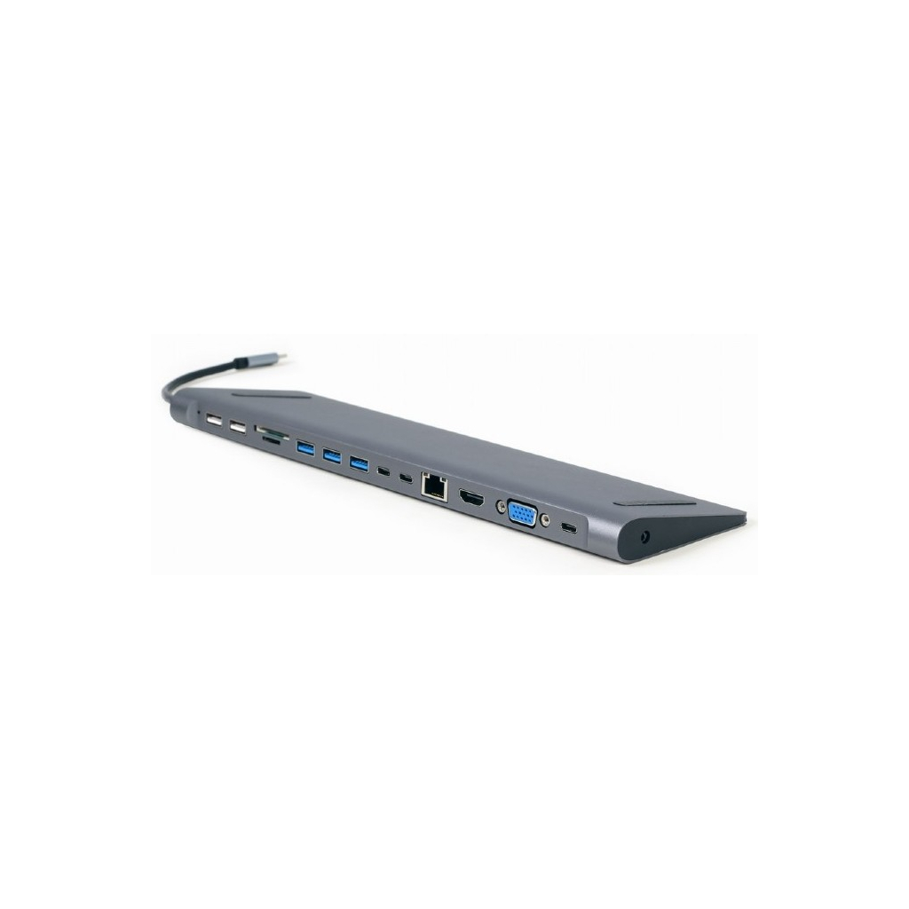 Концентратор Cablexpert USB-C 9-in-1 (Hub/HDMI/VGA/PD/card-reader/lan/audio) (A-CM-COMBO9-01) - зображення 1