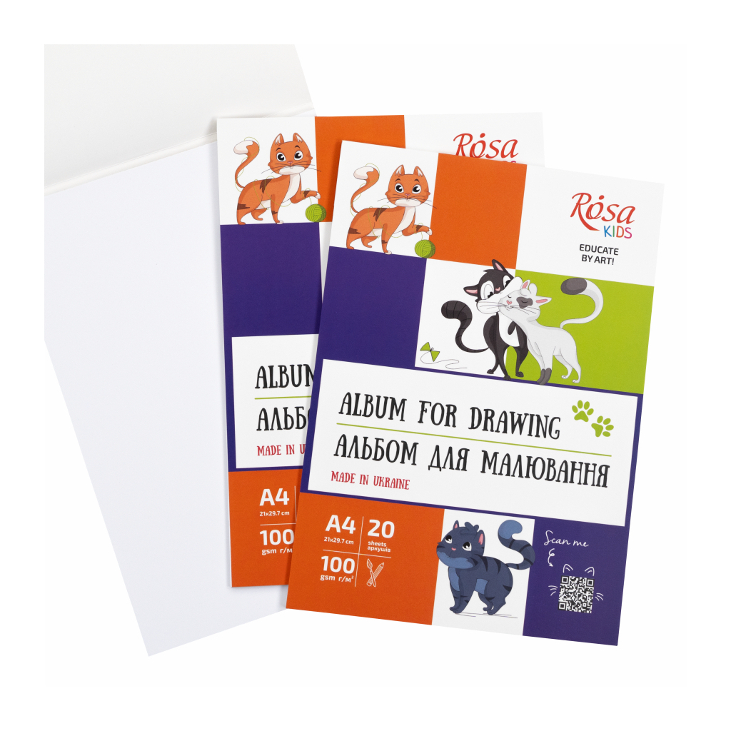 Альбом для малювання Rosa Kids склейка Cats А4 20 аркушів (4823098543046) - picture 4