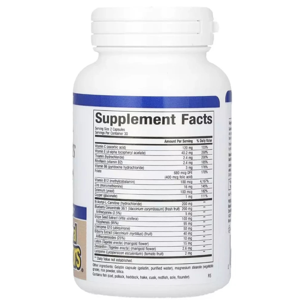 Вітамінно-мінеральний комплекс Natural Factors Здоровий зір, Advanced Eye Factors, 60 капсул (NFS03534) - зображення 2