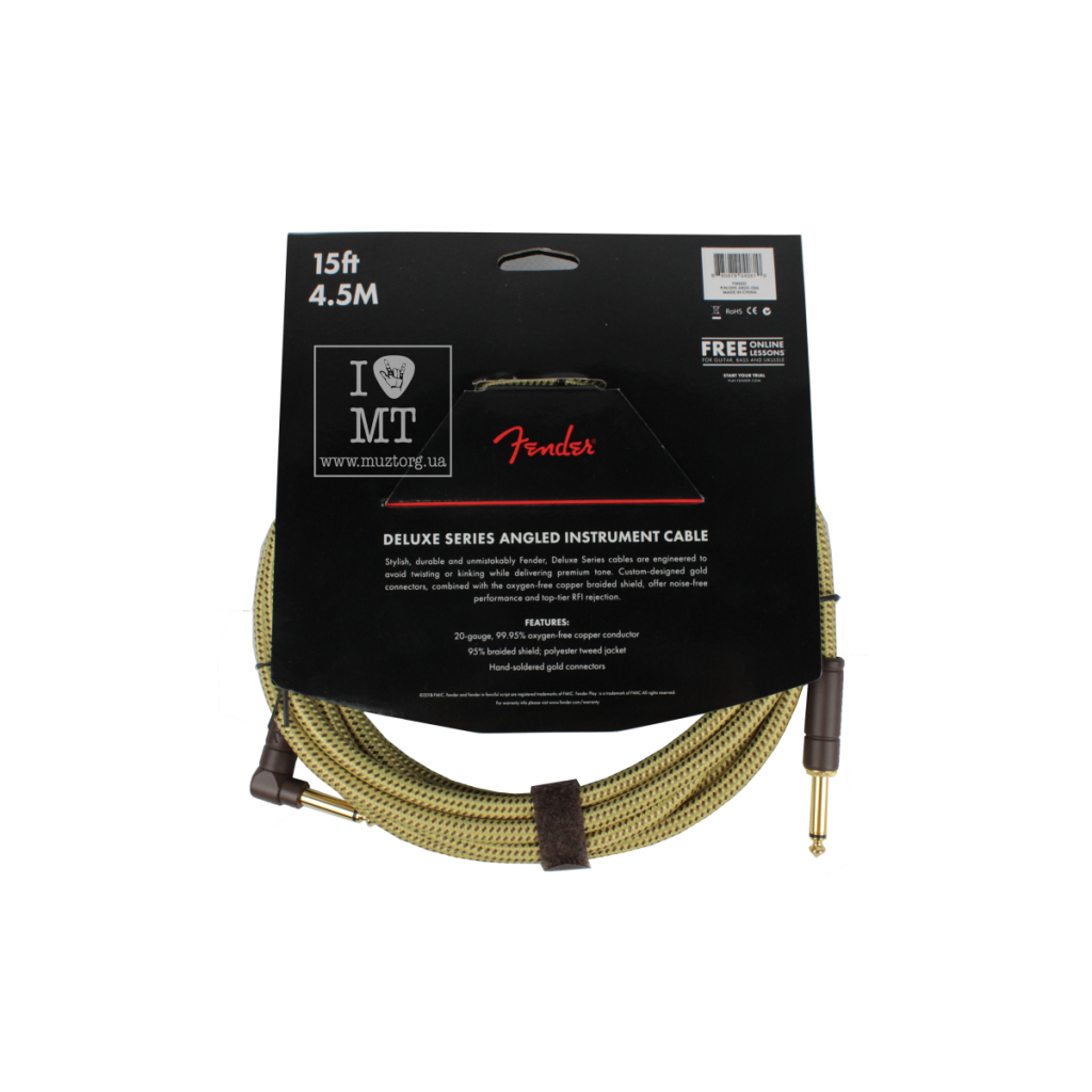 Інструментальний кабель Fender Cable Deluxe Series 15' Angled Tweed (228454) - picture 3