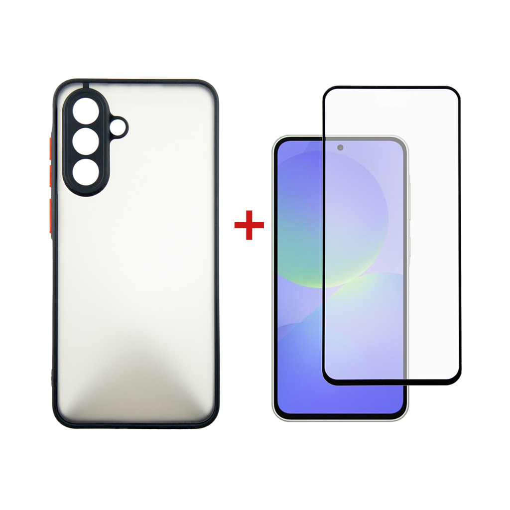 Чохол до мобільного телефона Dengos Samsung Galaxy A36 Matte + glass (Black) (DG-KM-145) - зображення 1