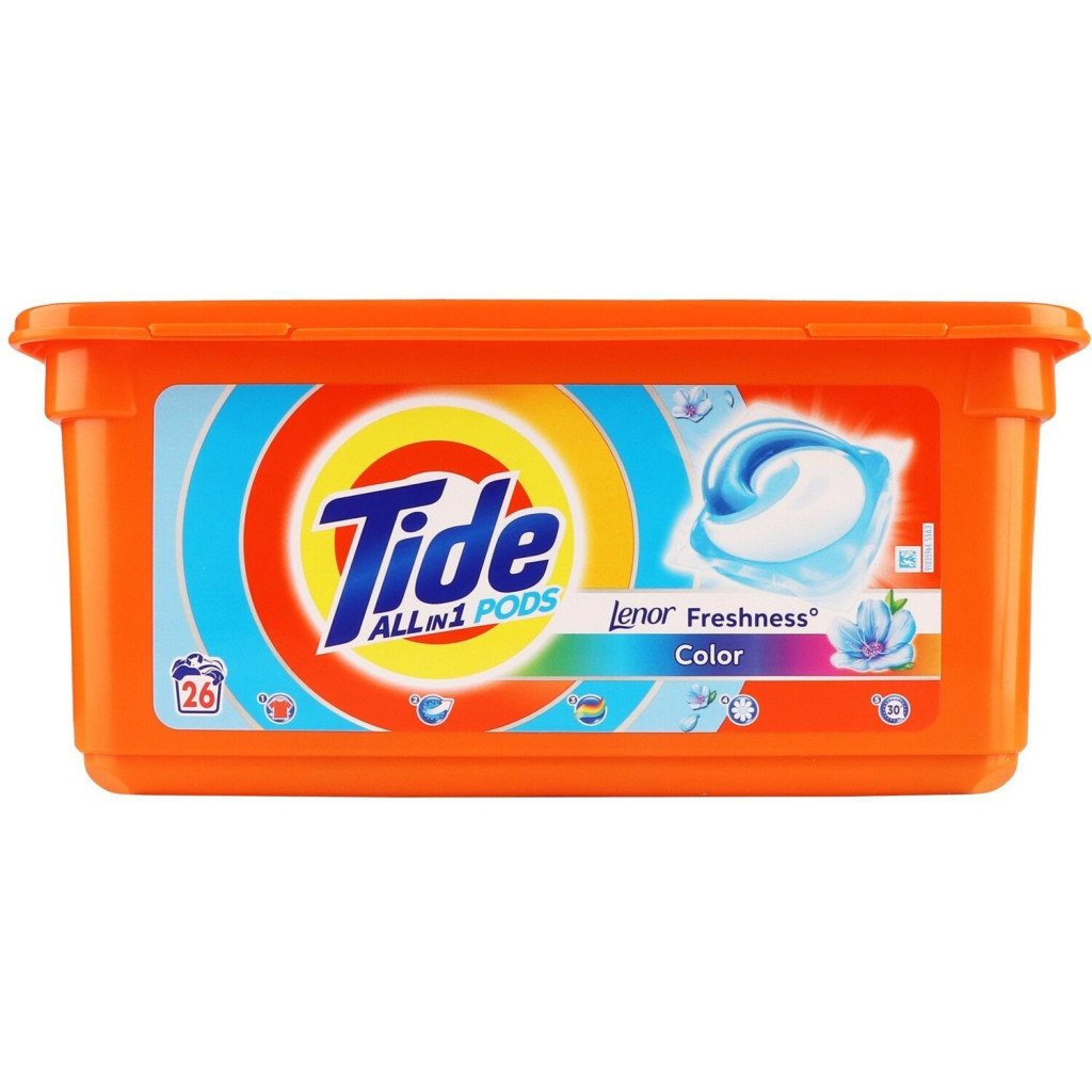 Капсули для прання Tide Все-в-1 Touch of Lenor Fresh Color 26 шт. (8001090802385) - зображення 1