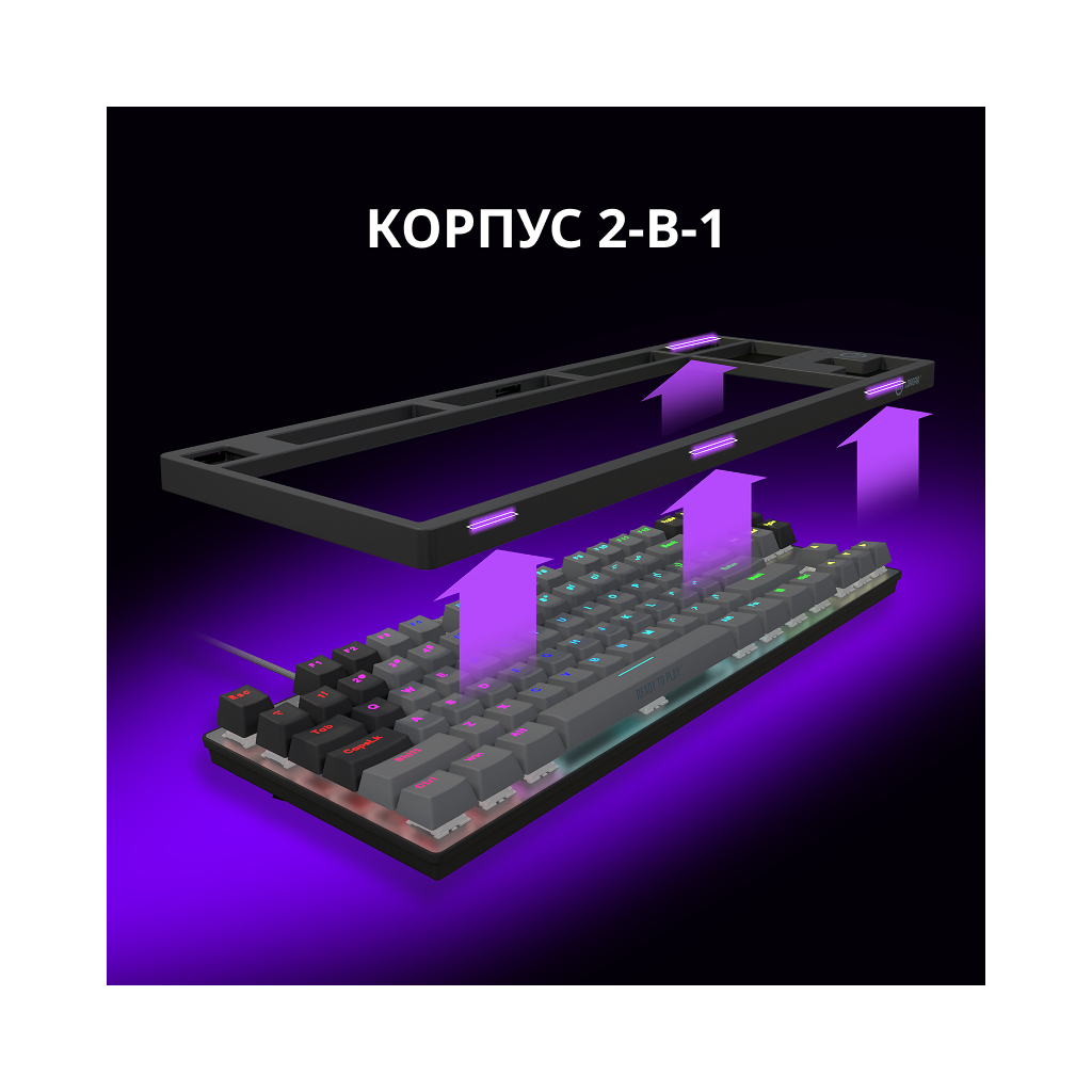 Клавіатура Lorgar Azar 514TKL RGB Mechanical USB UA White/Grey (LRG-GK514TKL-WH-UA) - изображение 6