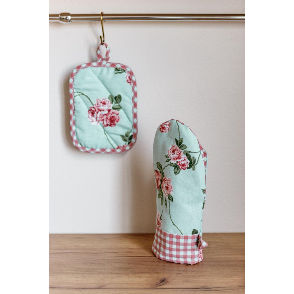 Кухонна прихватка Прованс Набір рукавиця 29х15 та прихватка 15х20 Трояндочки (035694) - изображение 5