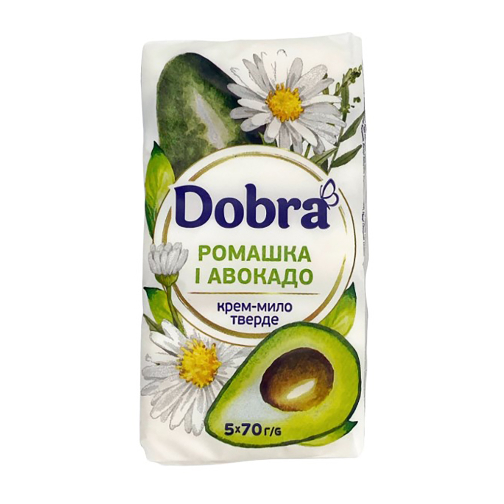 Тверде мило Dobra Ромашка та авокадо 5 х 70 г (4820195509173) - зображення 1