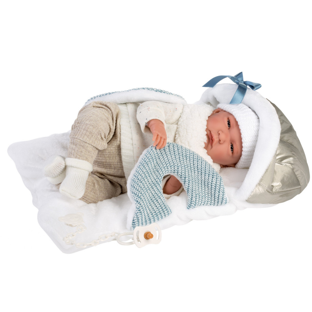 Пупс Llorens Lalo con capazo portabebe, 42 см (74003) - зображення 3