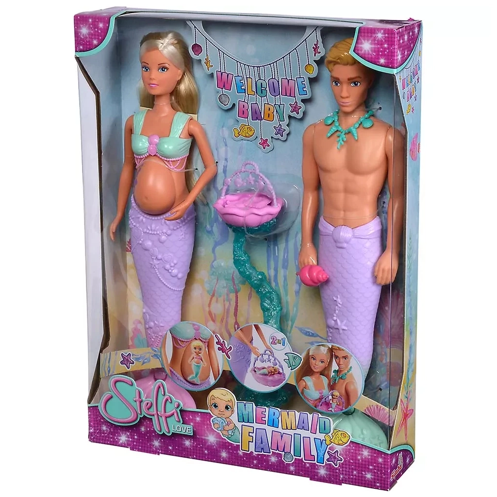 Лялька Simba набір Штеффі-вагітна та Кевін Сім''я русалок з малюком, аксесуари (5733524) - зображення 9
