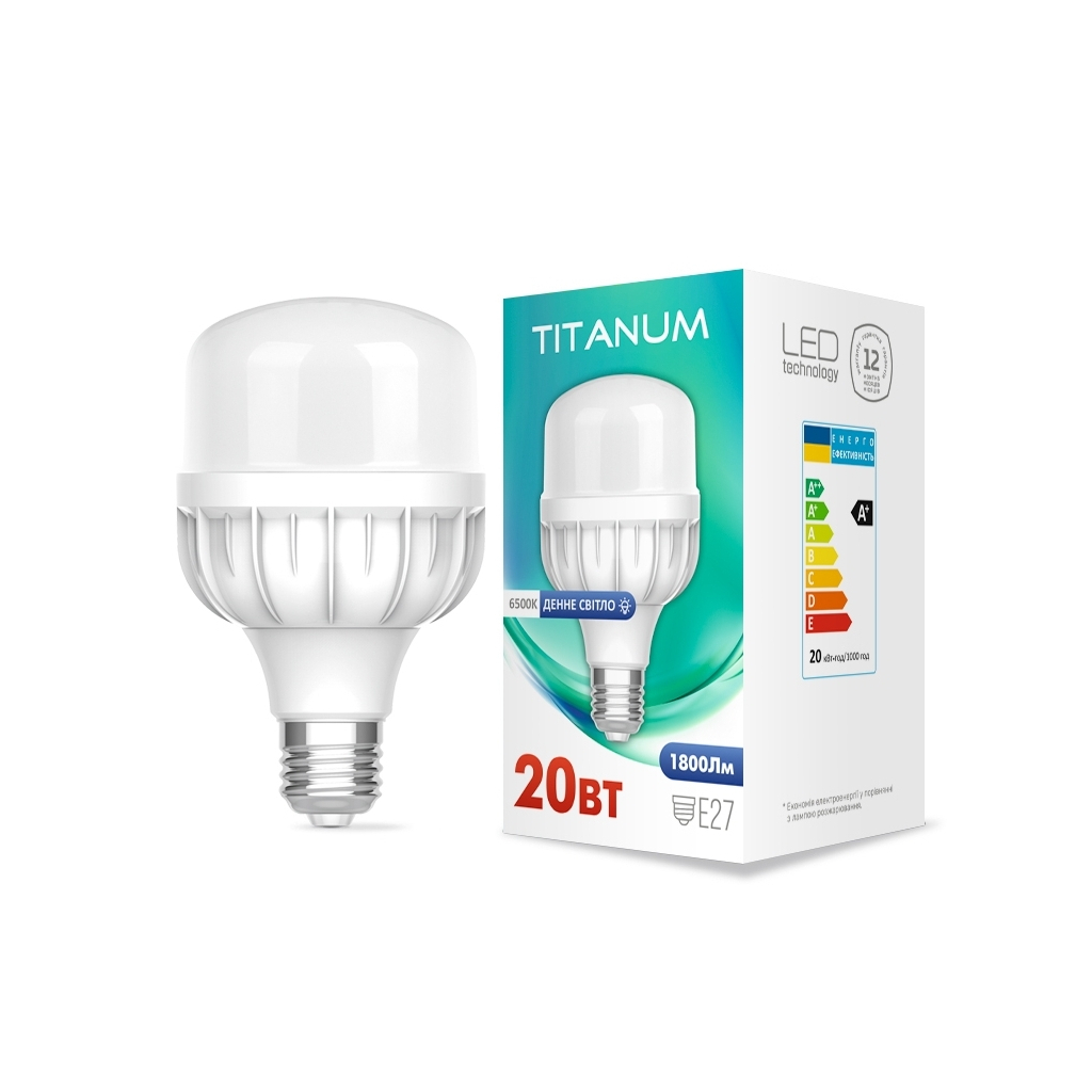 Лампочка TITANUM A80 20W E27 6500К (TL-HA80-20276) - изображение 2