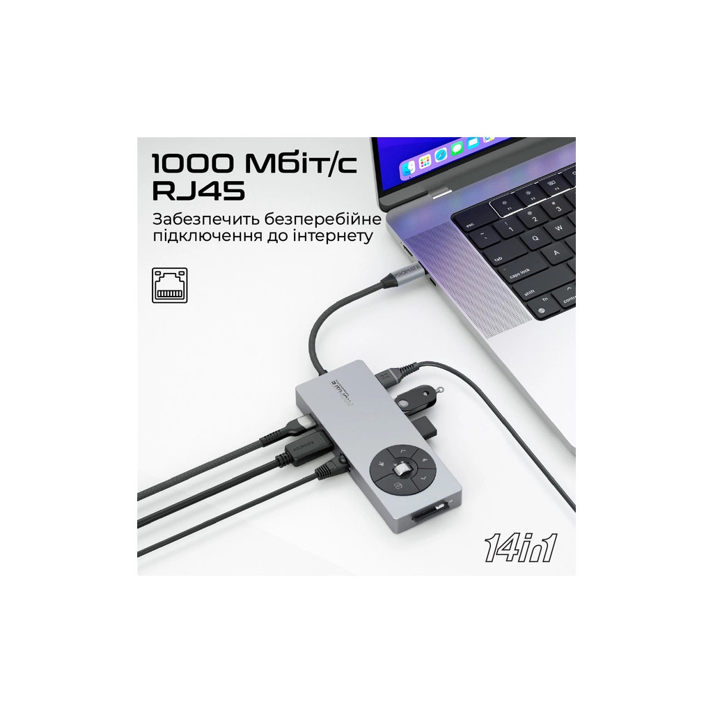Концентратор Promate USB-C 14-in-1 Promate comandhub-pro (comandhub-pro) - изображение 5