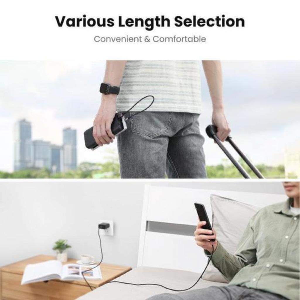 Дата кабель USB 2.0 AM to Micro 5P 1.0m US290 Aluminum Braid Black Ugreen (60146) - зображення 7