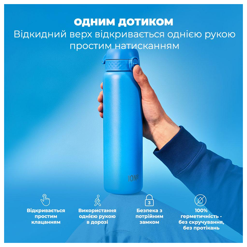 Пляшка для води ION8 OneTouch Vacuum Insulated 920 мл Blue (I8TS1000BLU) - зображення 2