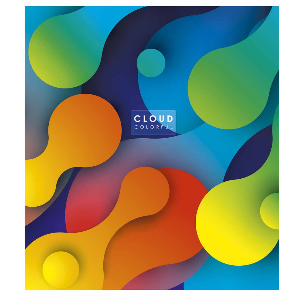 Зошит Школярик Cloud colorful 48 аркушів клітинка (048-3161K) - зображення 3