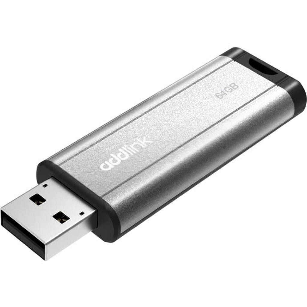 USB флеш накопичувач AddLink 64GB U25 Silver USB 2.0 (ad64GBU25S2) - зображення 2