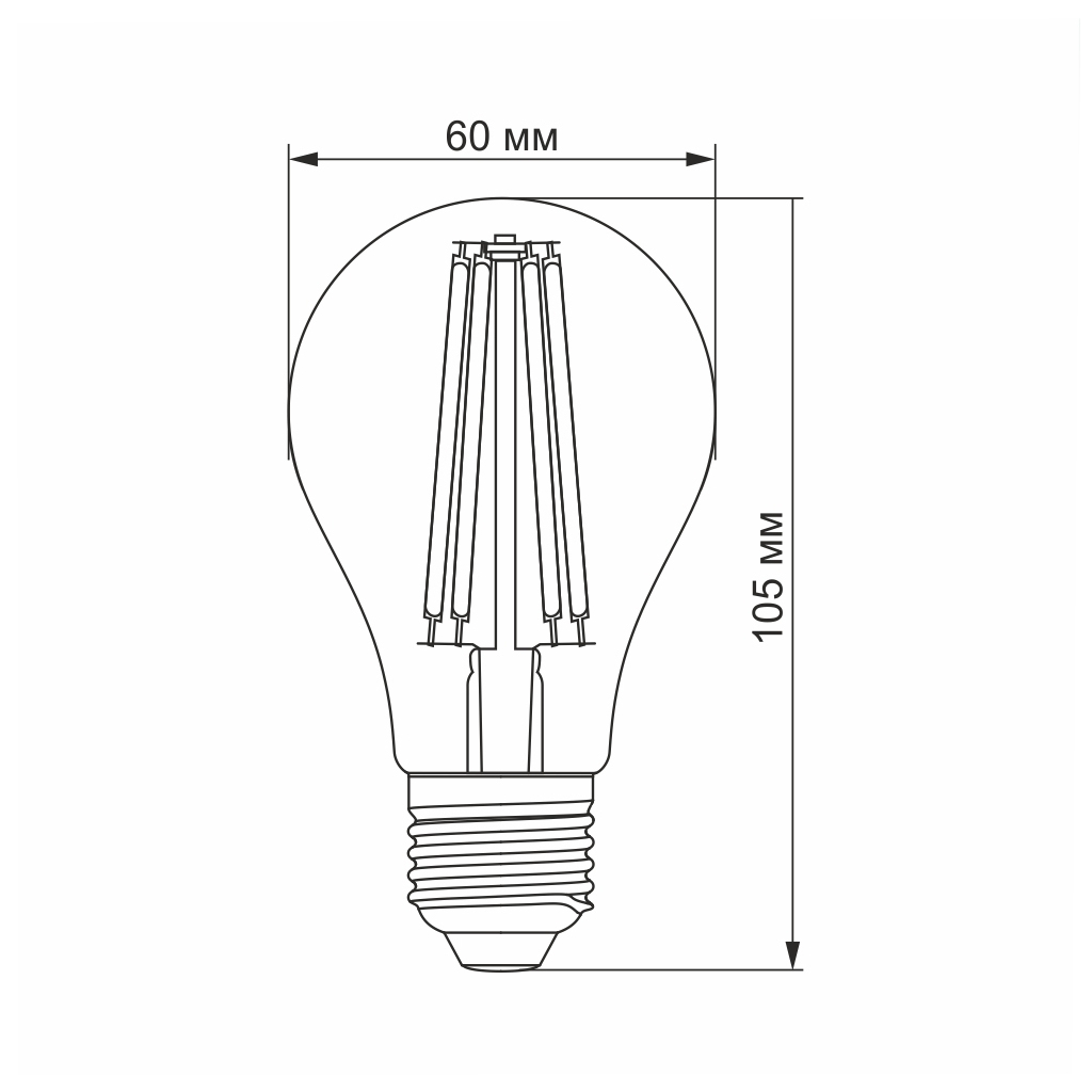 Лампочка Videx Filament A60FA 10W E27 2200K 220V (VL-A60FA-10272) - зображення 3