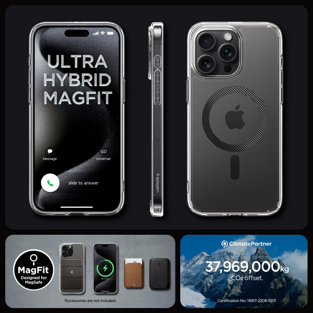Чохол до мобільного телефона Spigen Apple iPhone 15 Pro Max Ultra Hybrid MagFit Carbon Fiber (ACS06578) - зображення 10