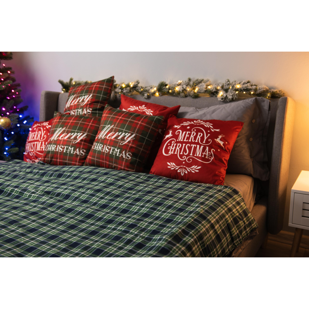 Плед Ardesto Christmas Fleece 130x160см, 100% поліестер, клітинка, зелений (ART0718PB) - зображення 4