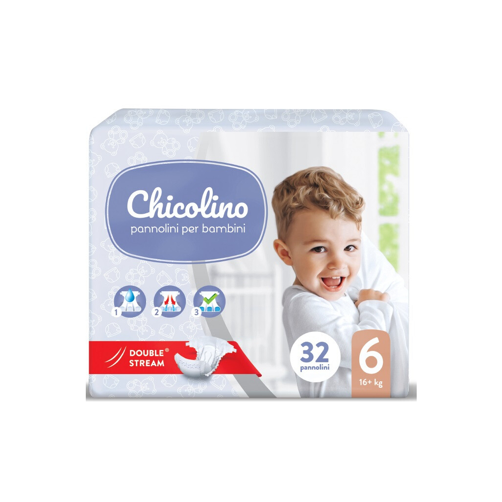 Підгузки Chicolino Middle Розмір 6 (16+ кг) 32 шт (4823098410560) - зображення 1