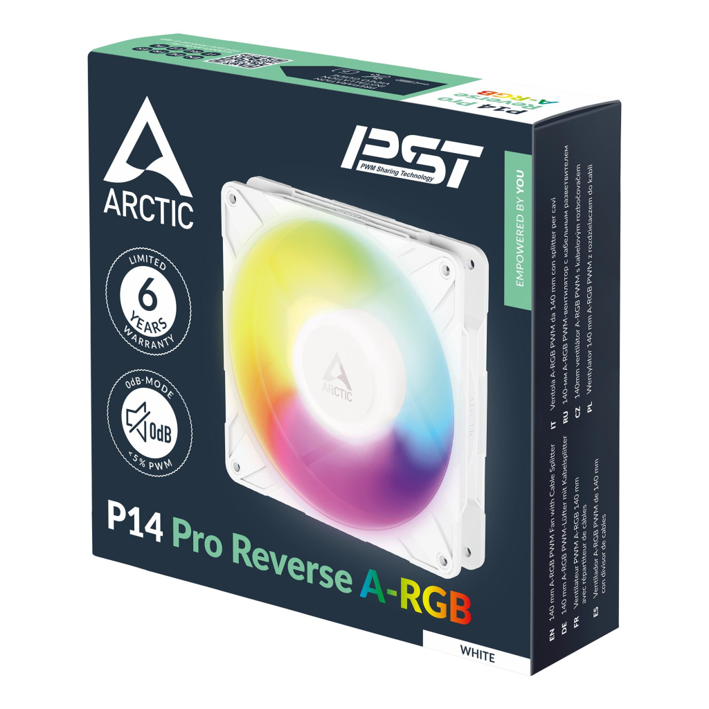 Кулер до корпусу Arctic P14 PRO REVERSE A-RGB WHT (ACFAN00324A) - зображення 3