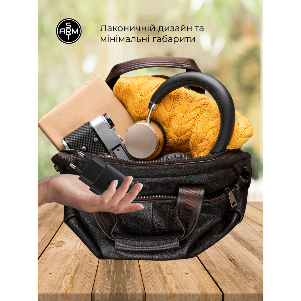 Зарядний пристрій Armorstandart AR-TA800 25W USB-C + cable USB-C to Lightning black (ARM77721) - зображення 3