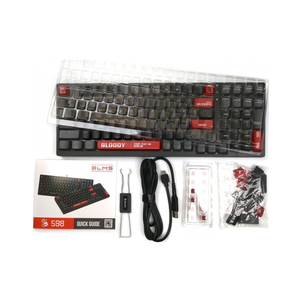 Клавіатура A4Tech Bloody S98 RGB BLMS Red USB Bloody Red (4711421991674) - зображення 9