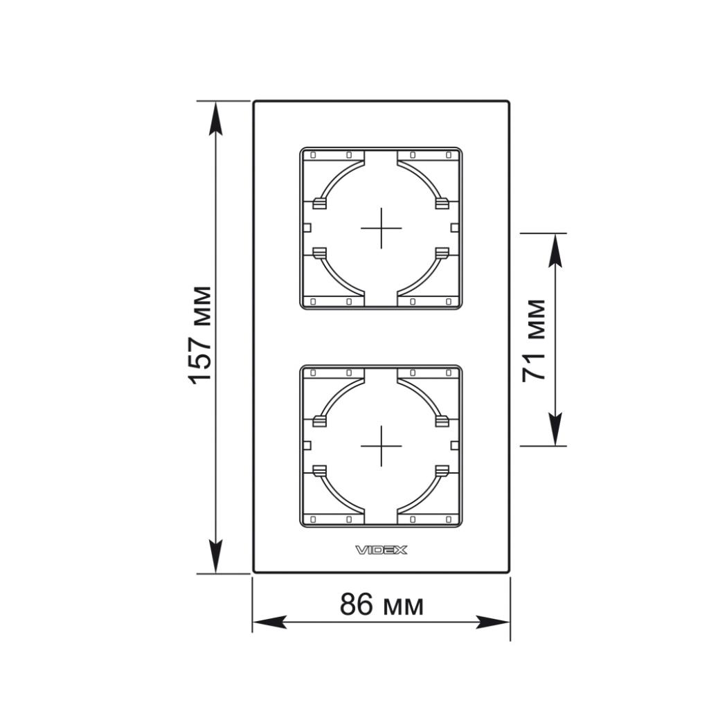 Рамка Videx BINERA шоколадний алюміній 2 пости (VF-BNFRA2V-CH) - изображение 3