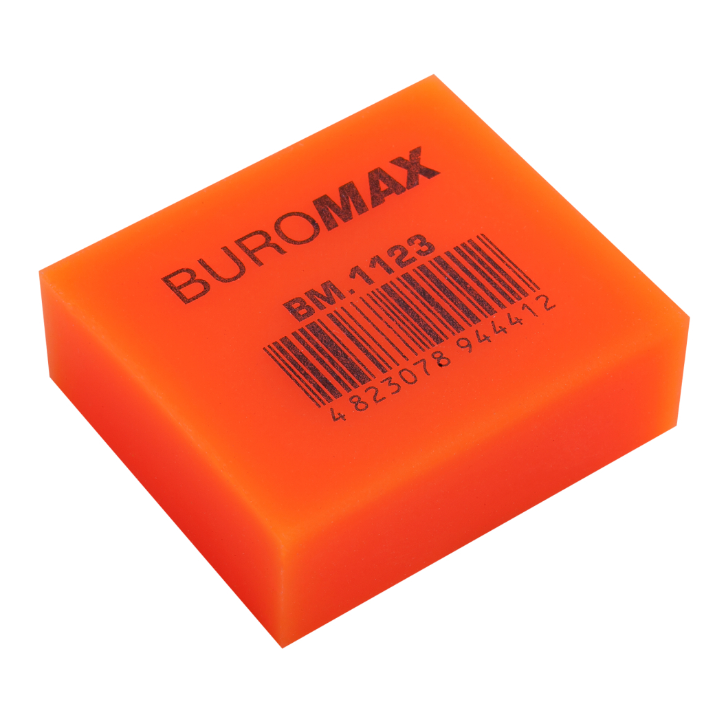 Гумка Buromax NEON, прямокутна 40x35x14 мм, м'який пластик, асорті кольорів (BM.1123) - изображение 3